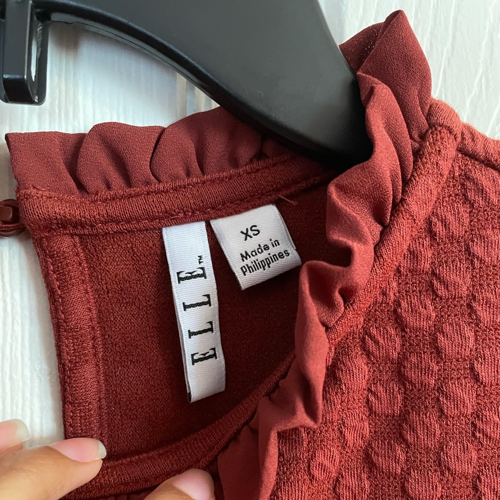 Elle Ruffle Neck Layered Sweatshirt - Picture 4 of 13
